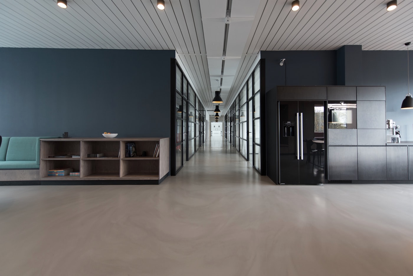 Quiet, private executive office corridor for confidential leadership discussions
